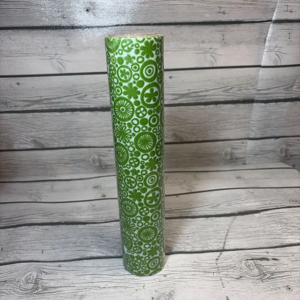 Rubbermaid Shelf Liner Vintage 1976 Groovy Floral Lime Green 10 Feet NEW 1607